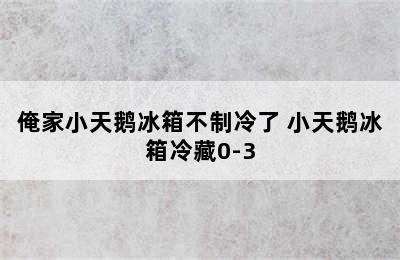 俺家小天鹅冰箱不制冷了 小天鹅冰箱冷藏0-3